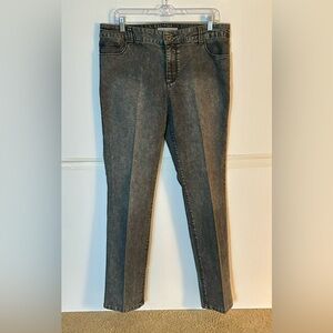 Chico’s Platinum Denim Classic Dark Gray Women's Jeans. Button & Zip, 4 pockets